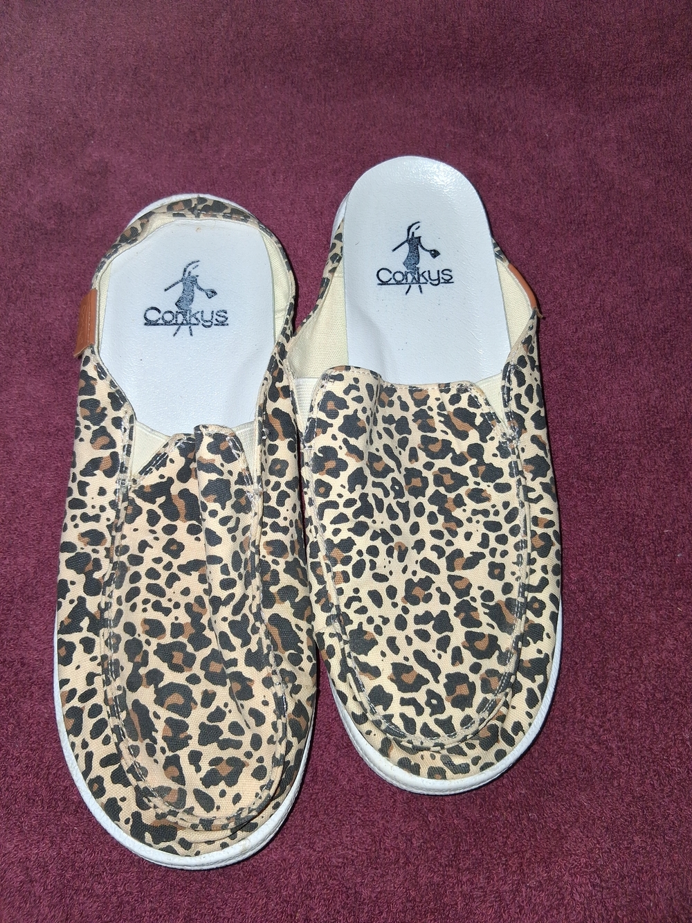 Corkys Leopard Print Slip-On Shoes - Tan, Black, Brown